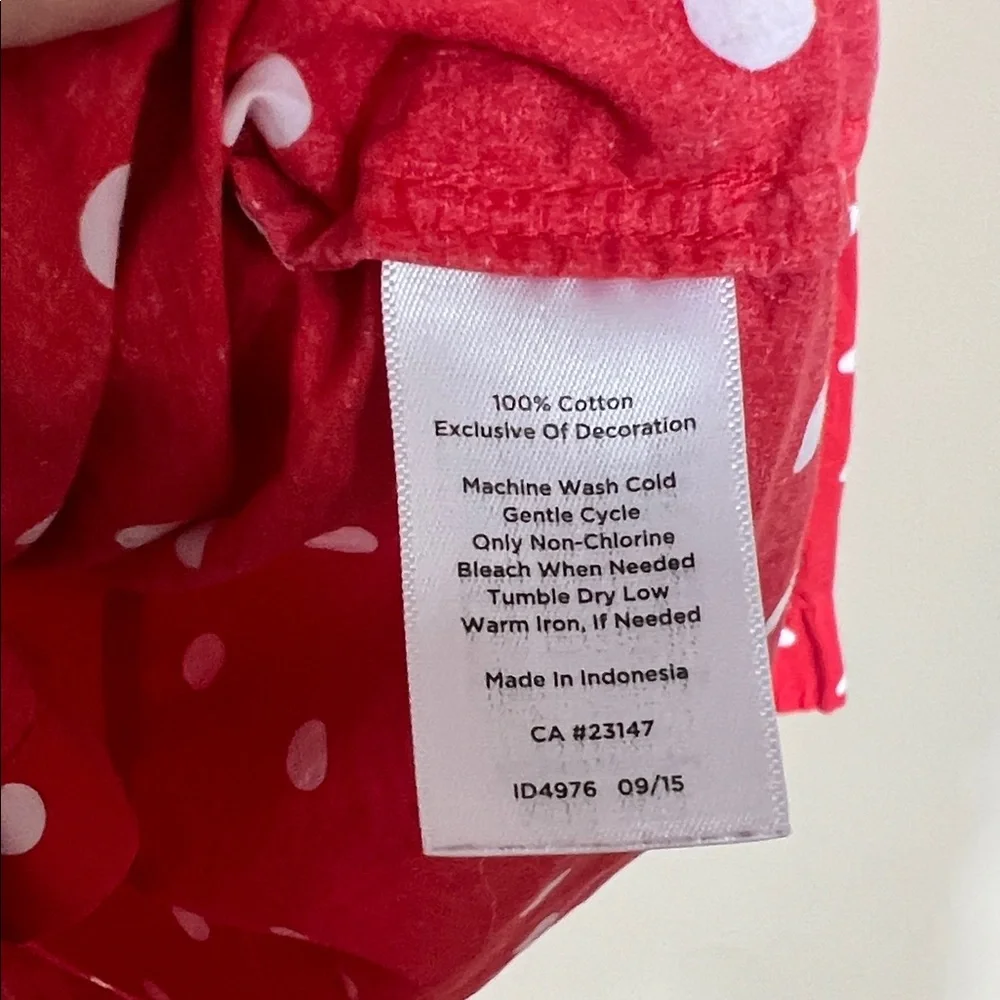 Red Polka Dot Button-Up Shirt Tambolts 100% cotton - Picture 6 of 8